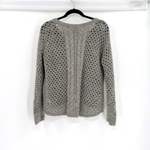 JC Penny Netted Sweater Wool Blend Grey Size XL - Picture 4 of 11